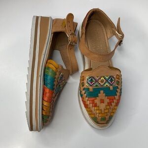 Raguer multi colored platform Huraches size 6‎